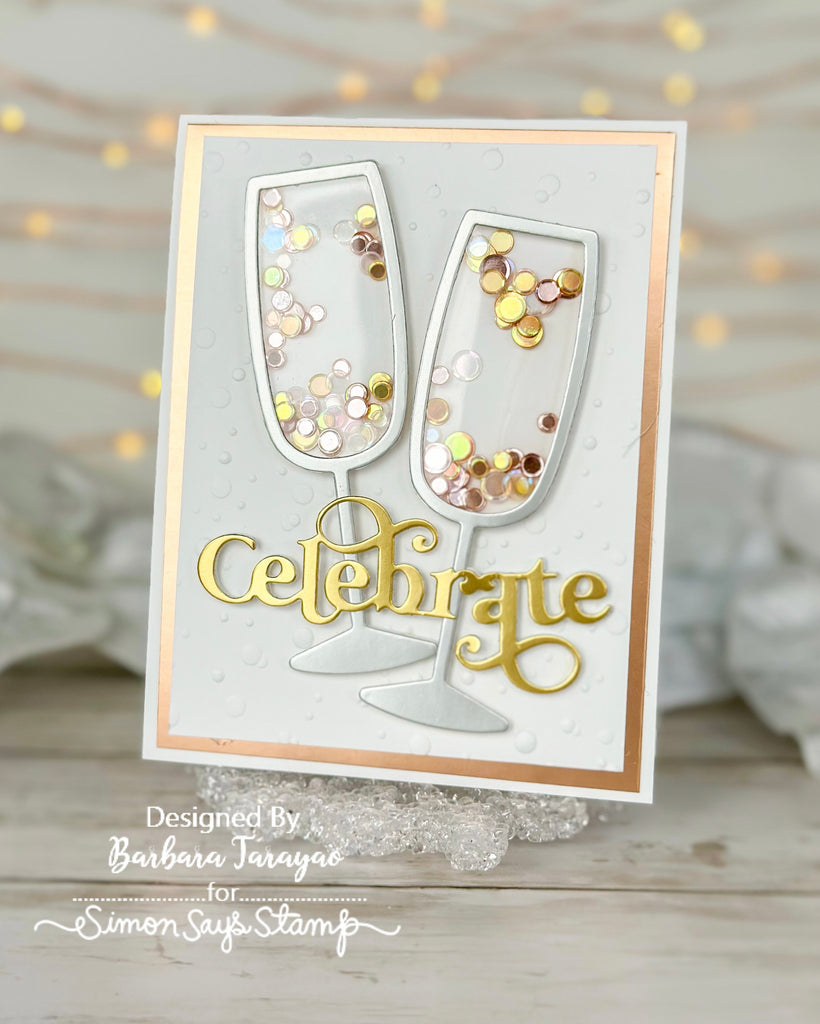 CZ Design Champagne Flute Wafer Die czd220 Diecember Celebrate Card