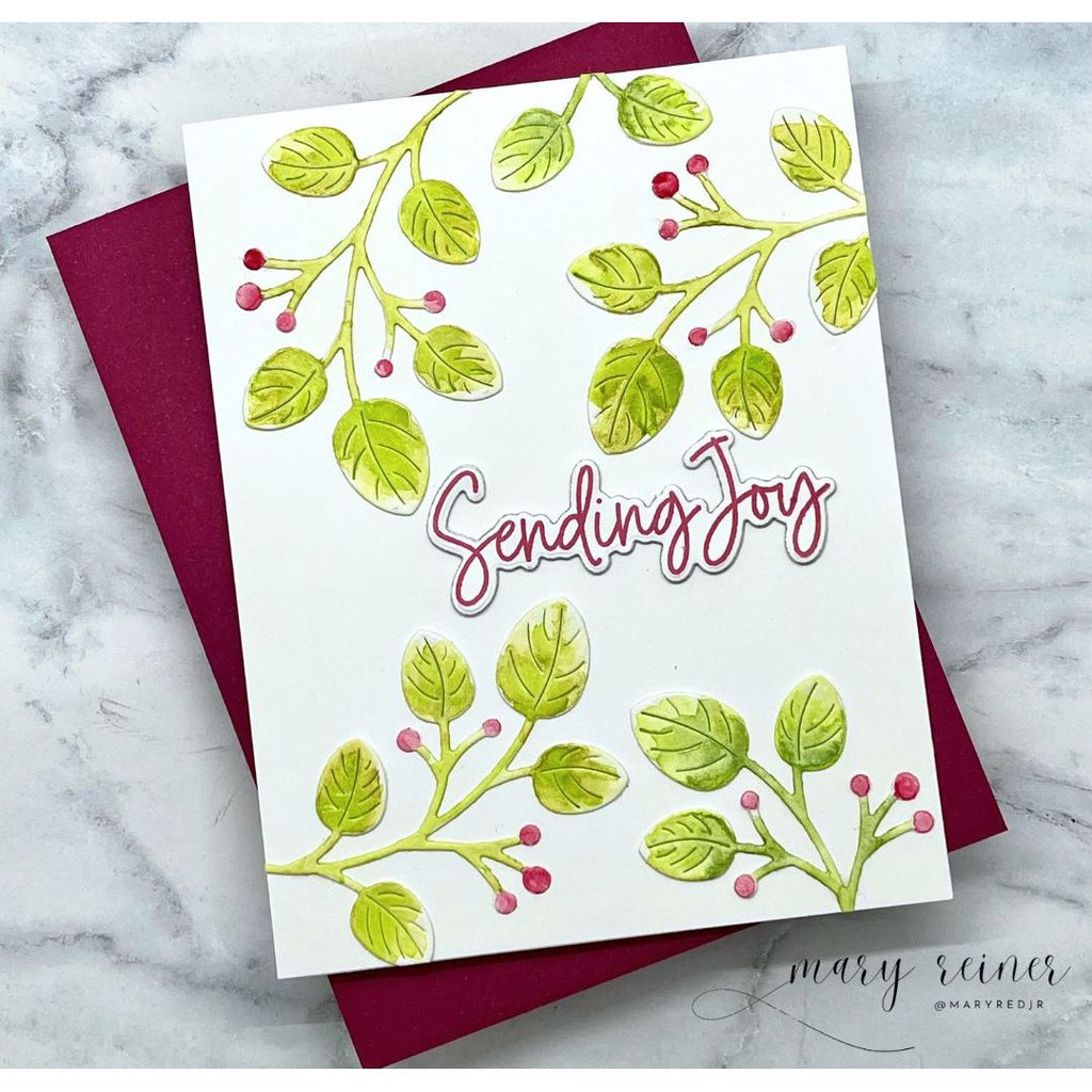 Simon Says Stamp Charming Berry Branch Wafer Die s995 Sugar and Spice Holiday Card 