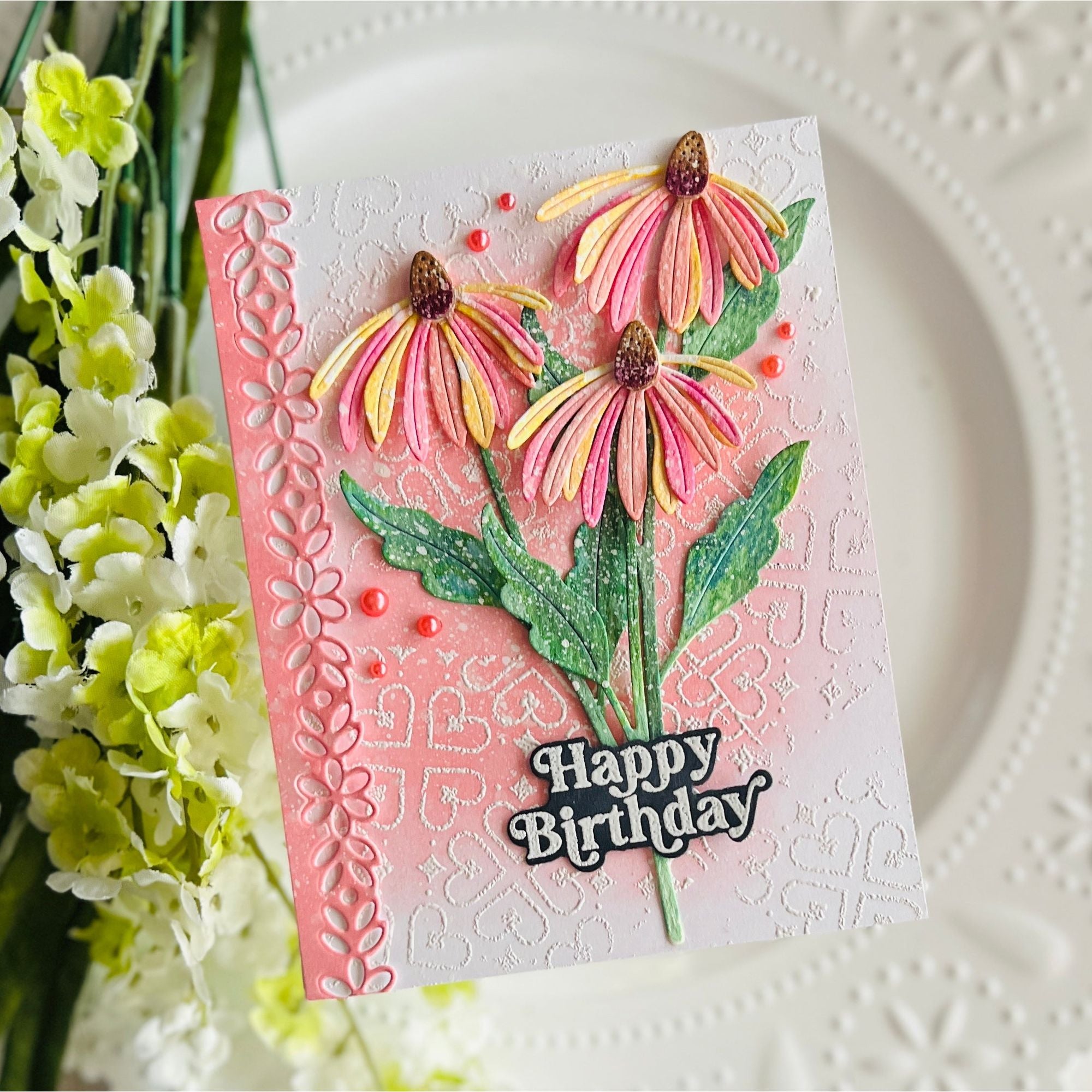 Simon Says Stamp Charming Daisy Wafer Dies s865 Sweetheart Birthday  Card