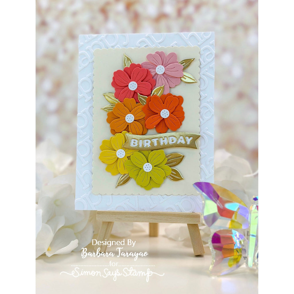 Simon Says Stamp Charming Flower Stem Wafer Dies s997 STAMPtember Birthday Card