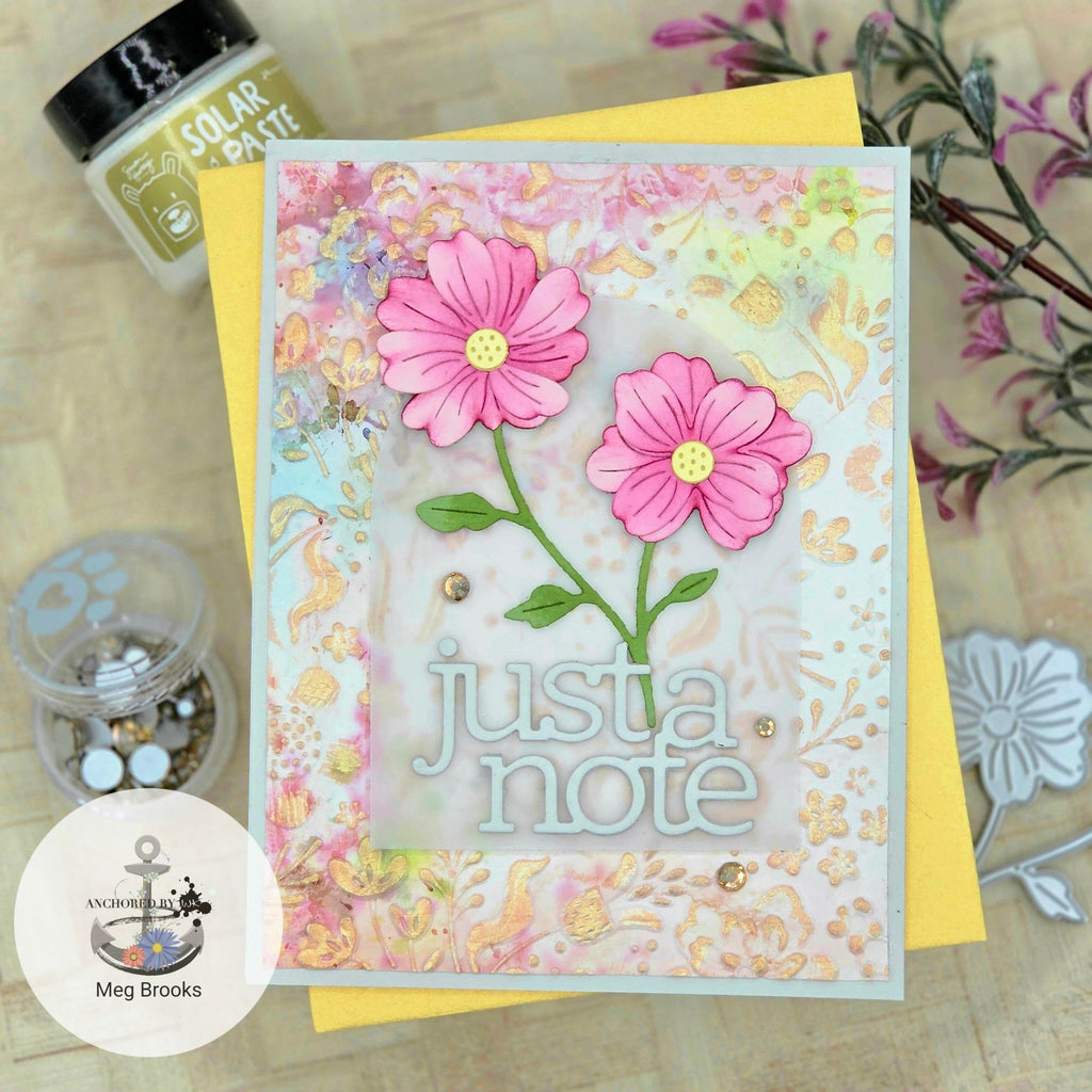 Simon Says Stamp Charming Flower Stem Wafer Dies s997 STAMPtember Just a Note Card