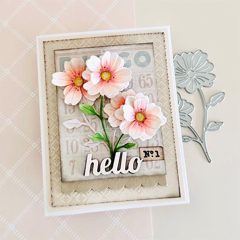 Simon Says Stamp Charming Flower Stem Wafer Dies s997 STAMPtember Hello Card