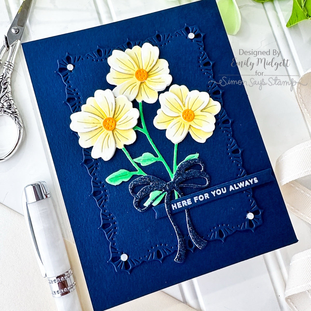 Simon Says Stamp Charming Flower Stem Wafer Dies s997 STAMPtember Here for You Card | color-code:ALT03