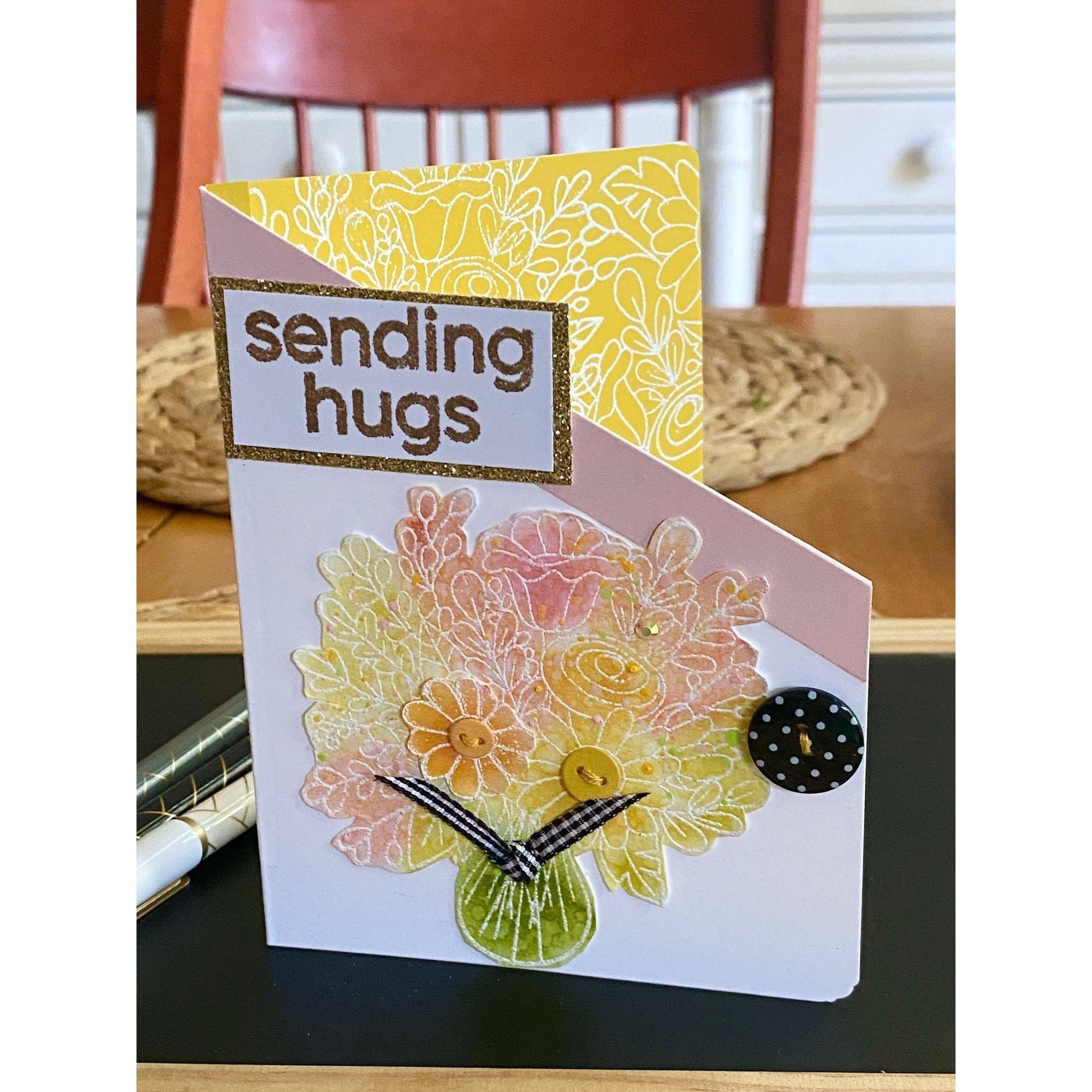 Simon Says Clear Stamps Checking In sss202635c Stamptember Hugs Card