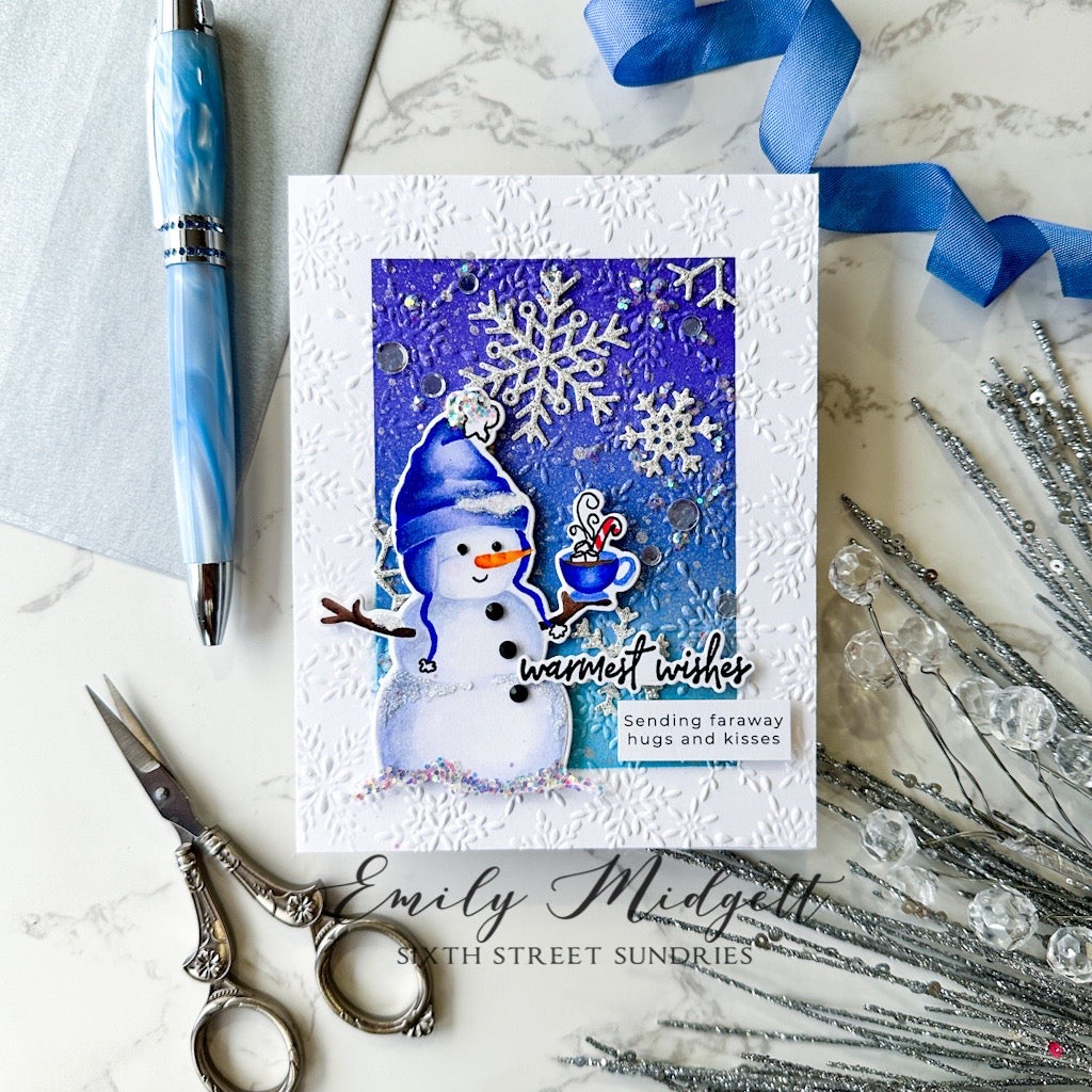  Simon Says Stamp Embossing Folder Cheery Snowflakes sf370 Winter Card | color-code:ALT10