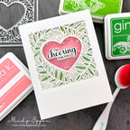 Cheering for You Heart Shaker Card with Greenery Accents