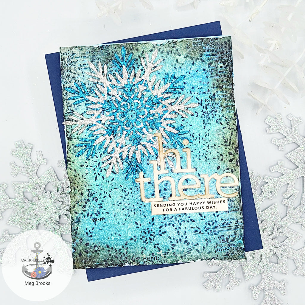Simon Says Stamp Embossing Folder Cheery Snowflakes sf370 Winter Hello Card