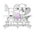 Purple Onion Designs Cheery Spectators Unmounted Cling Stamp pod1400