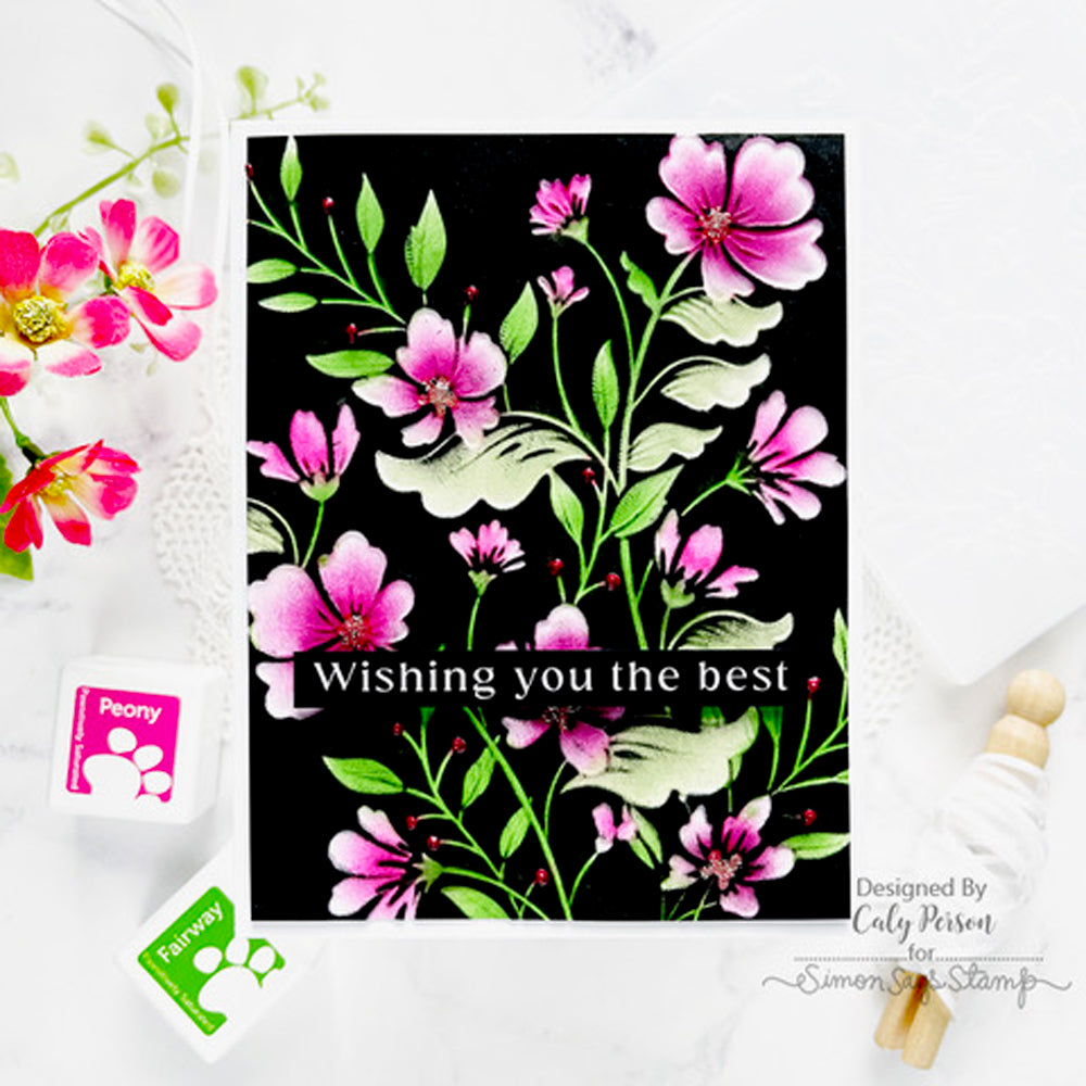 Simon Says Stamp Embossing Folder and Cutting Dies Chelsea Floral sfd389 Celebrate All the Best Card | color-code:ALT05