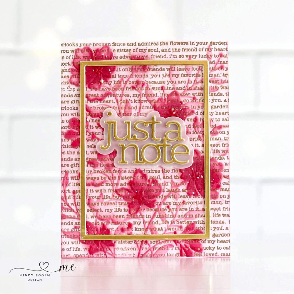 Simon Says Stamp Embossing Folder and Cutting Dies Chelsea Floral sfd389 Celebrate Just a Note Card | color-code:ALT02