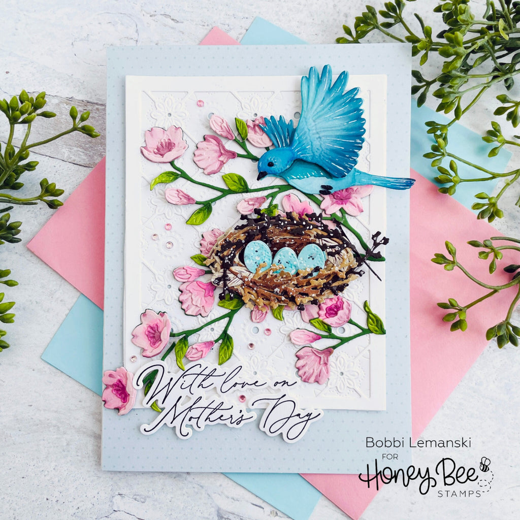 Honey Bee Delicate Daisy A2 Cover Plate Base Die hbds-dela2b Mother’s Day Love Card | color-code:ALT04