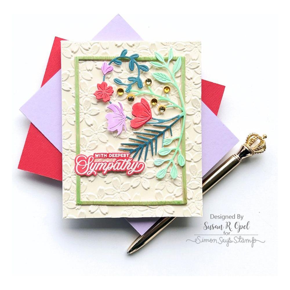Simon Says Stamp Embossing Folder and Cutting Dies Cherry Blossom sfd315 Be Bold Sympathy Card