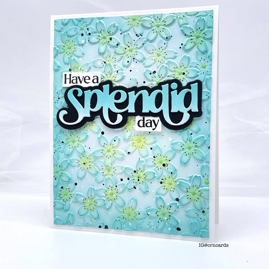 Simon Says Stamp Embossing Folder and Cutting Dies Cherry Blossom sfd315 Be Bold Splendid Day Card