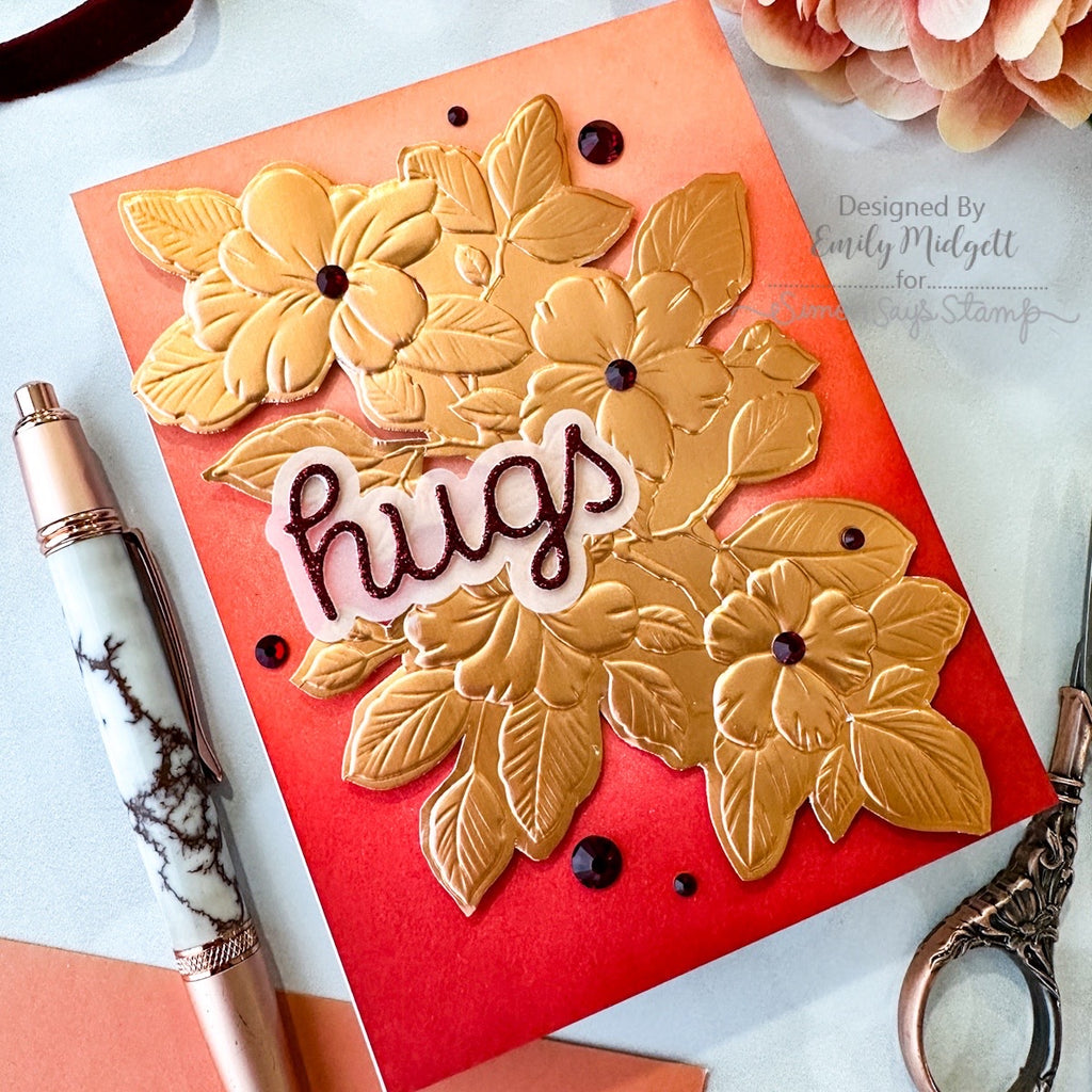 Simon Says Stamp Pawsitively Dazzling Gems Cherry se100 Be Bold Hugs Card | color-code:ALT02