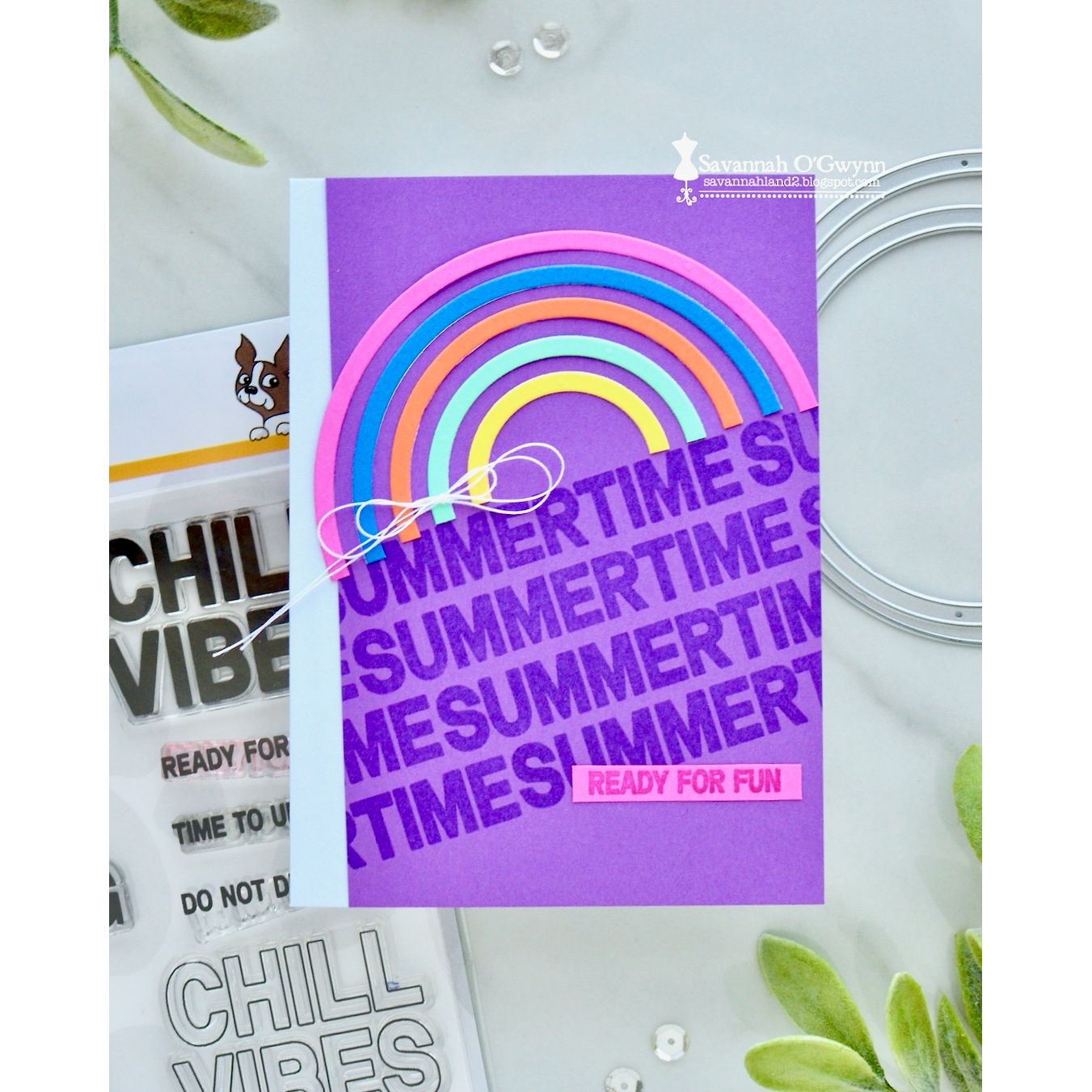 Simon Says Clear Stamps Chill Vibes 2408msc Shine On Savannah O'Gwynn Summer Rainbow Card
