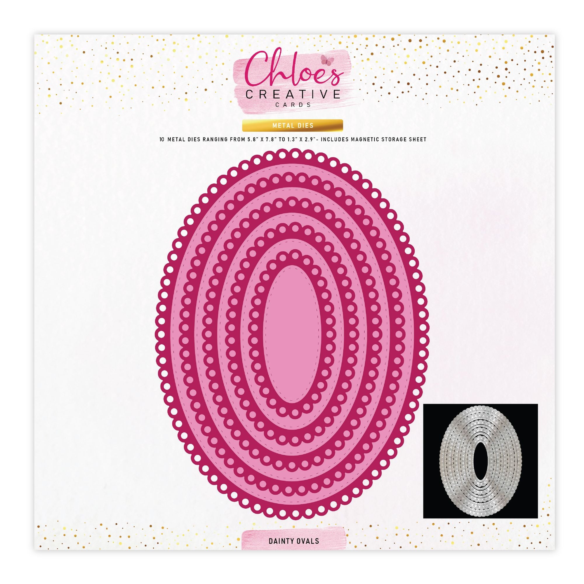 Chloe’s Creative Cards 8x8 Dainty Ovals Dies c-mdie-8do