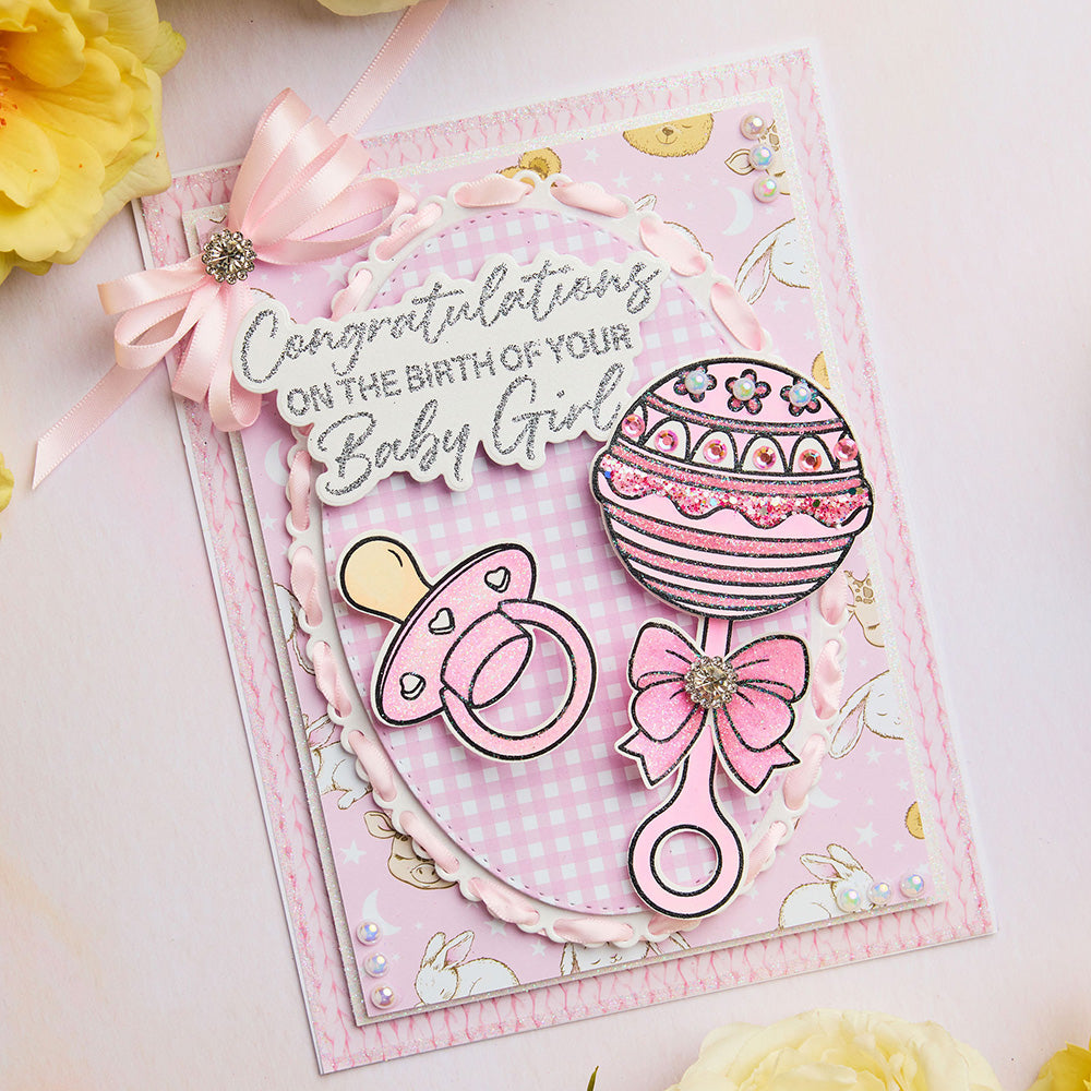 Chloe’s Creative Cards 8x8 Dainty Ovals Dies c-mdie-8do baby girl