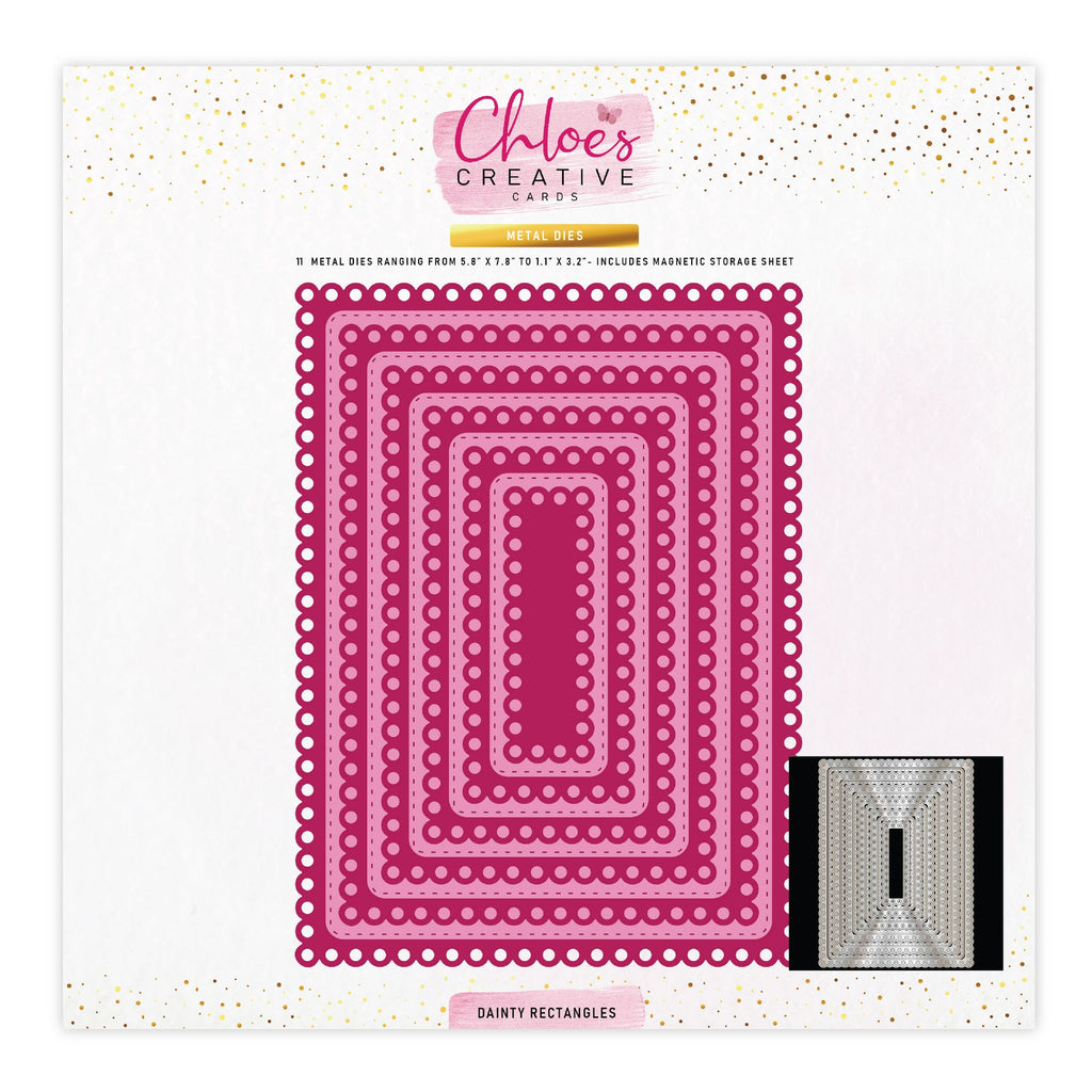 Chloe’s Creative Cards 8x8 Dainty Rectangles Dies c-mdie-8dr 