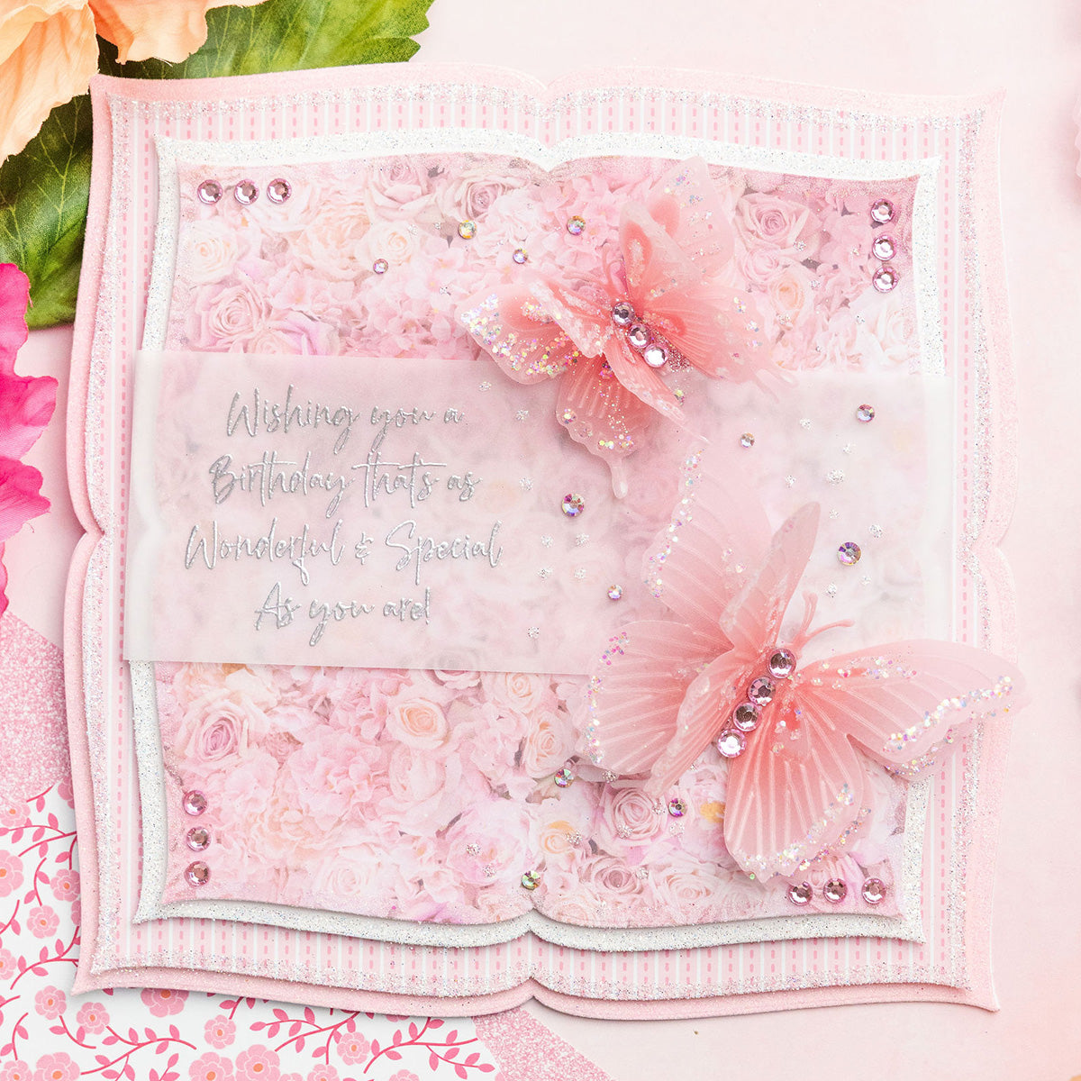 Chloe’s Creative Cards 8x8 Fancy Squares 3 Dies c-mdie-8fs3 birthday butterfly