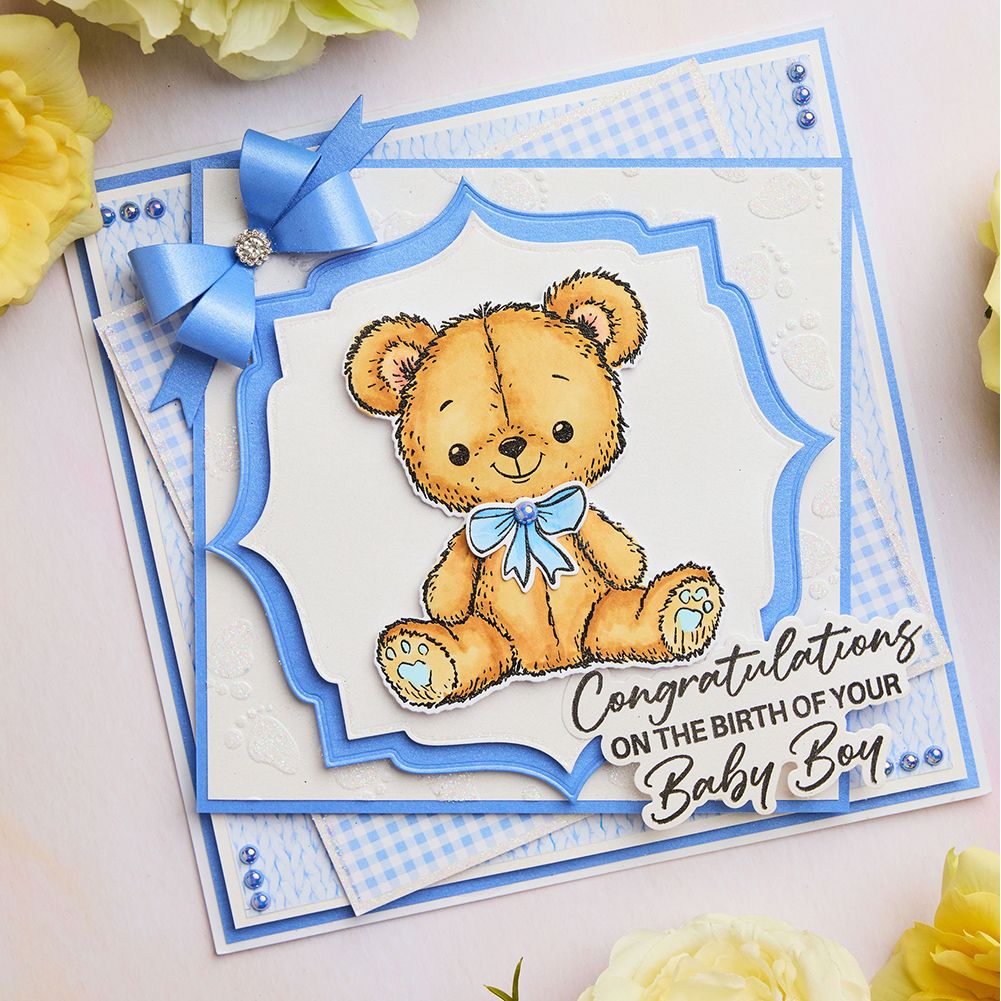 Chloe’s Creative Cards Baby Footprints Background 8x8 Embossing Folder c-8emb-baby baby boy