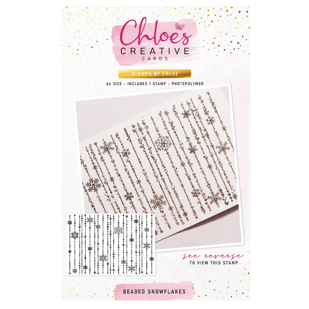 Chloe's Creative Cards Beaded Snowflake Background Clear Stamp Set c-stam-bsnowb