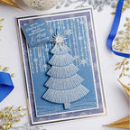 Chloe's Creative Cards Beaded Snowflake Background Clear Stamp Set c-stam-bsnowb blue silver sparkle tree hanging snowflakes merry christmas card