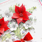 Chloe's Creative Cards Beautiful Bouquet Christmas Flowers Die and Stamp Set c-diest-bbcf poinsettia