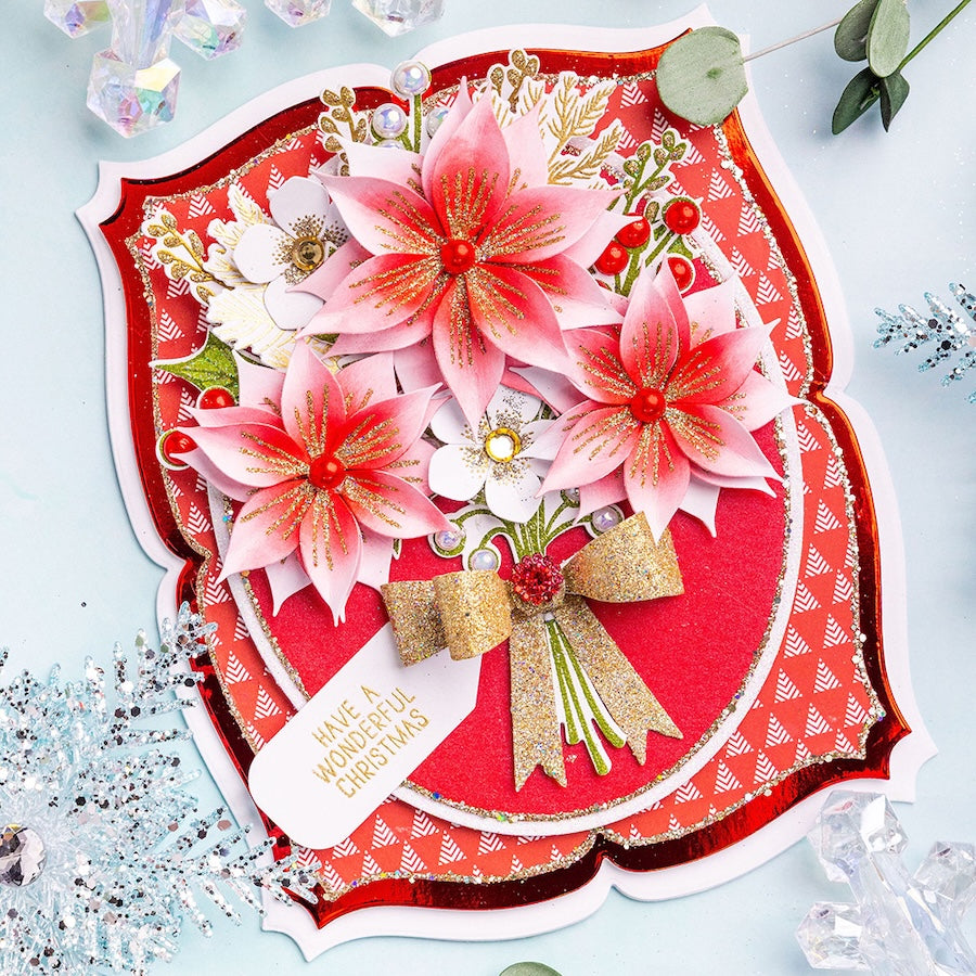 Chloe's Creative Cards Beautiful Bouquet Christmas Flowers Die and Stamp Set c-diest-bbcf wonderful