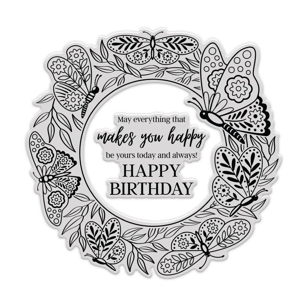 Chloe's Creative Cards Beautiful Butterfly Frame Die and Stamp Set c-diest-butfra frame