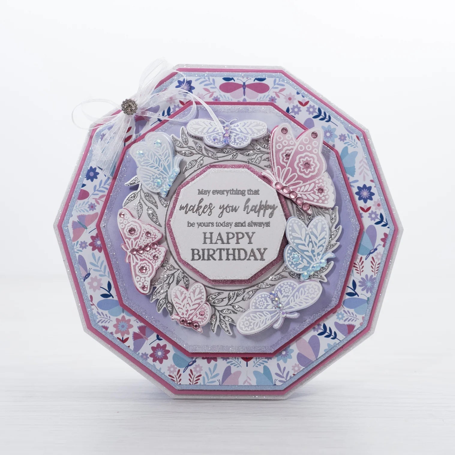 Chloe's Creative Cards Beautiful Butterfly Frame Die and Stamp Set c-diest-butfra happy birthday