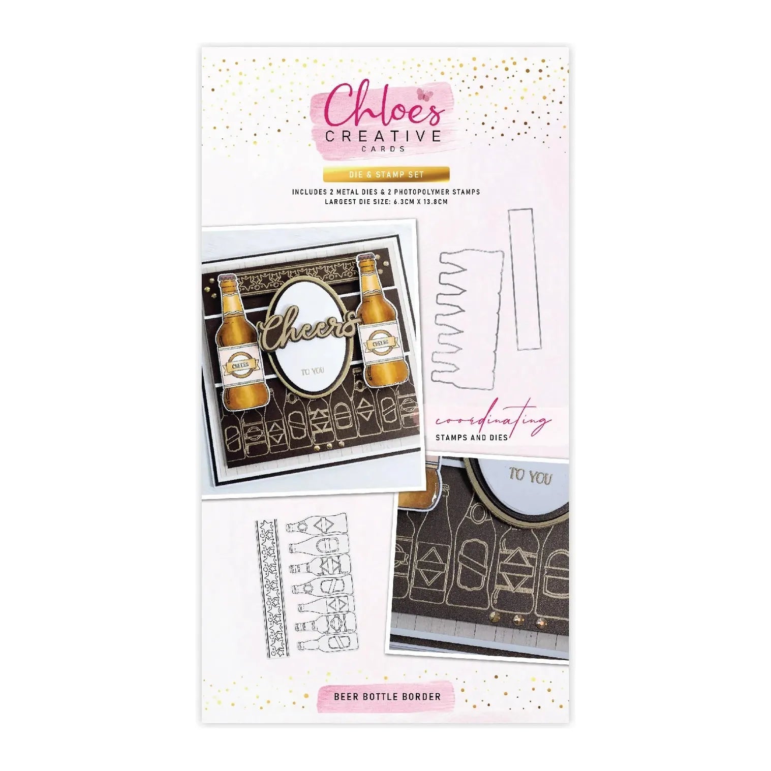 Chloe's Creative Cards Beer Bottle Border Die and Stamp Set c-diest-beerbord

