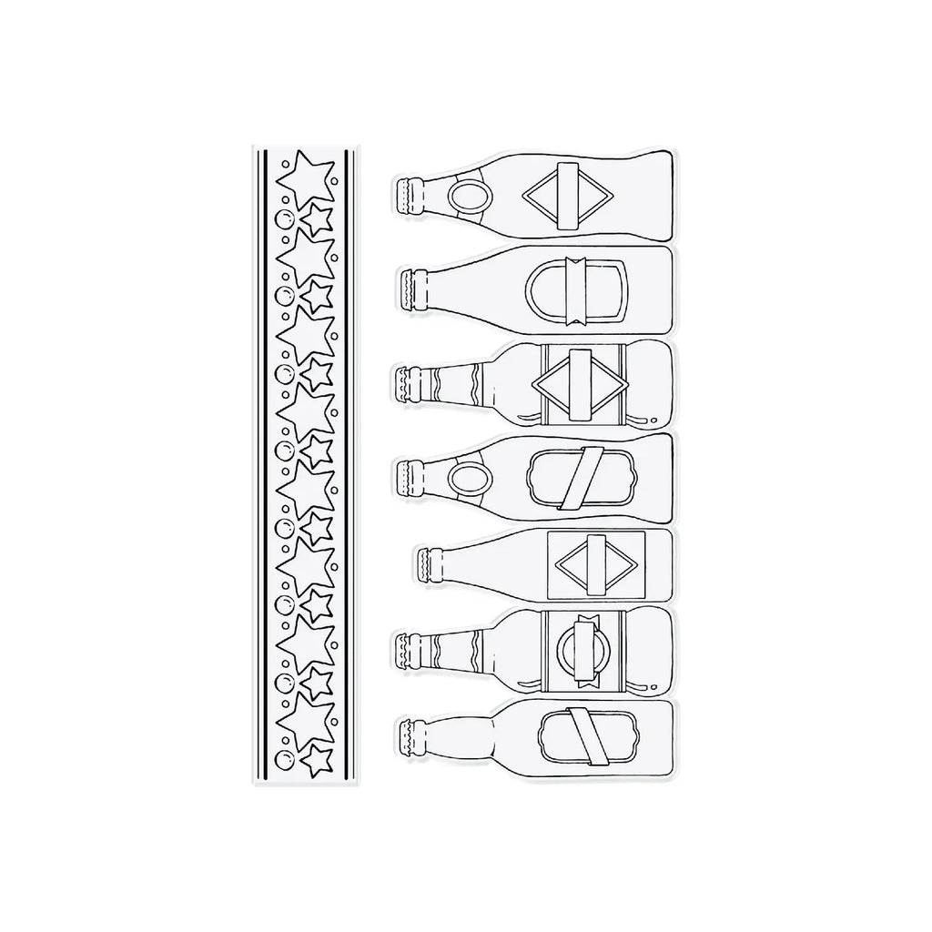 Chloe's Creative Cards Beer Bottle Border Die and Stamp Set c-diest-beerbord shapes