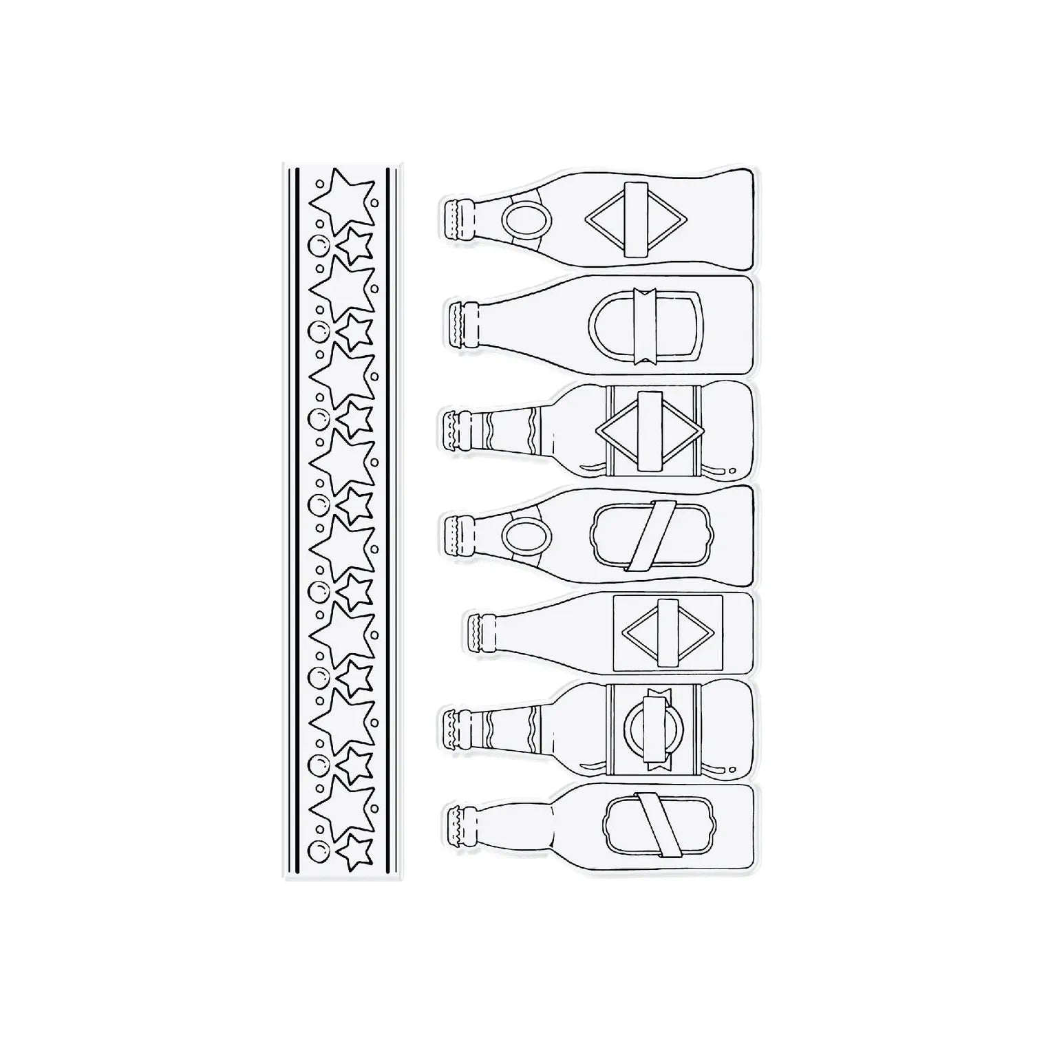 Chloe's Creative Cards Beer Bottle Border Die and Stamp Set c-diest-beerbord shapes