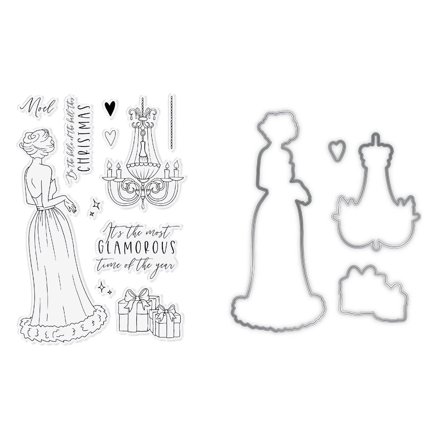 Chloe’s Creative Cards Belle of the Ball Die and Stamp Set c-diest-belle detail