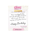 Chloe’s Creative Cards Birthday Verse 1 Clear Stamps c-stam-bdv1
