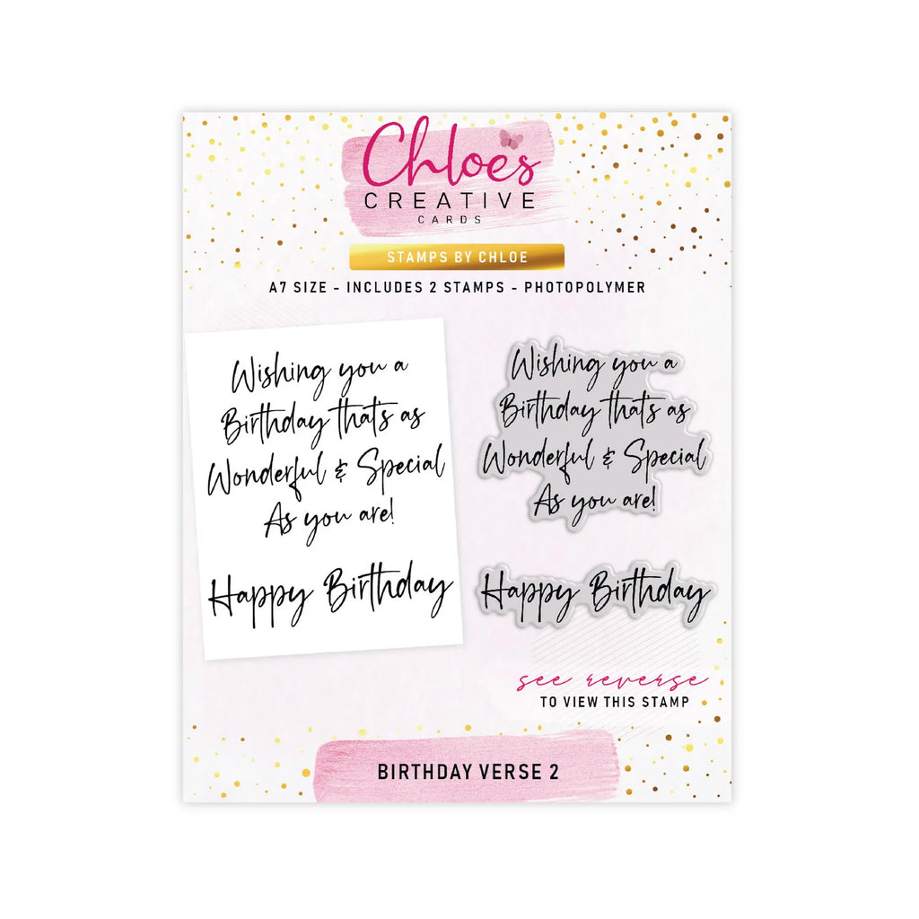 Chloe’s Creative Cards Birthday Verse 2 Clear Stamps c-stam-bdv2

