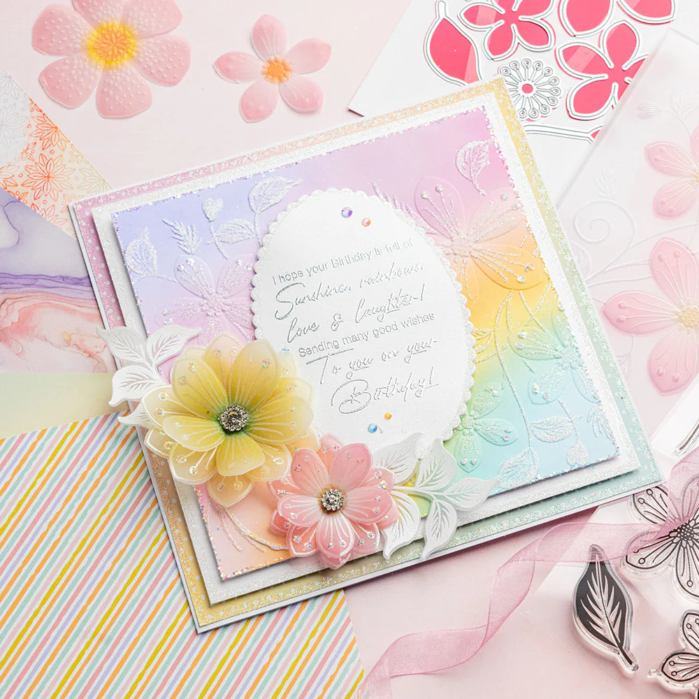 Chloe’s Creative Cards Birthday Verse 3 Clear Stamps c-stam-bdv3 flowers