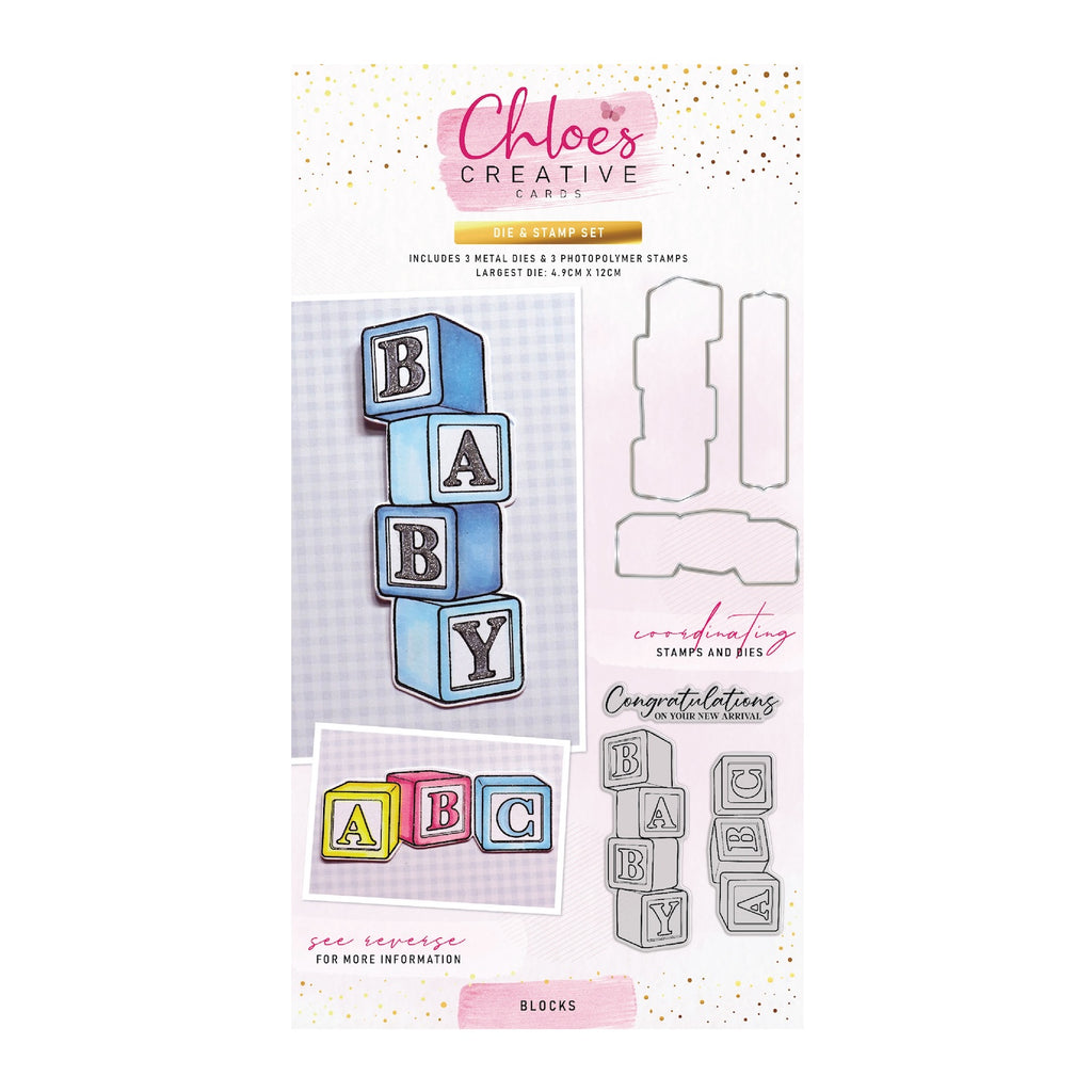 Chloe’s Creative Cards Blocks Die and Stamp Set c-diest-babybk