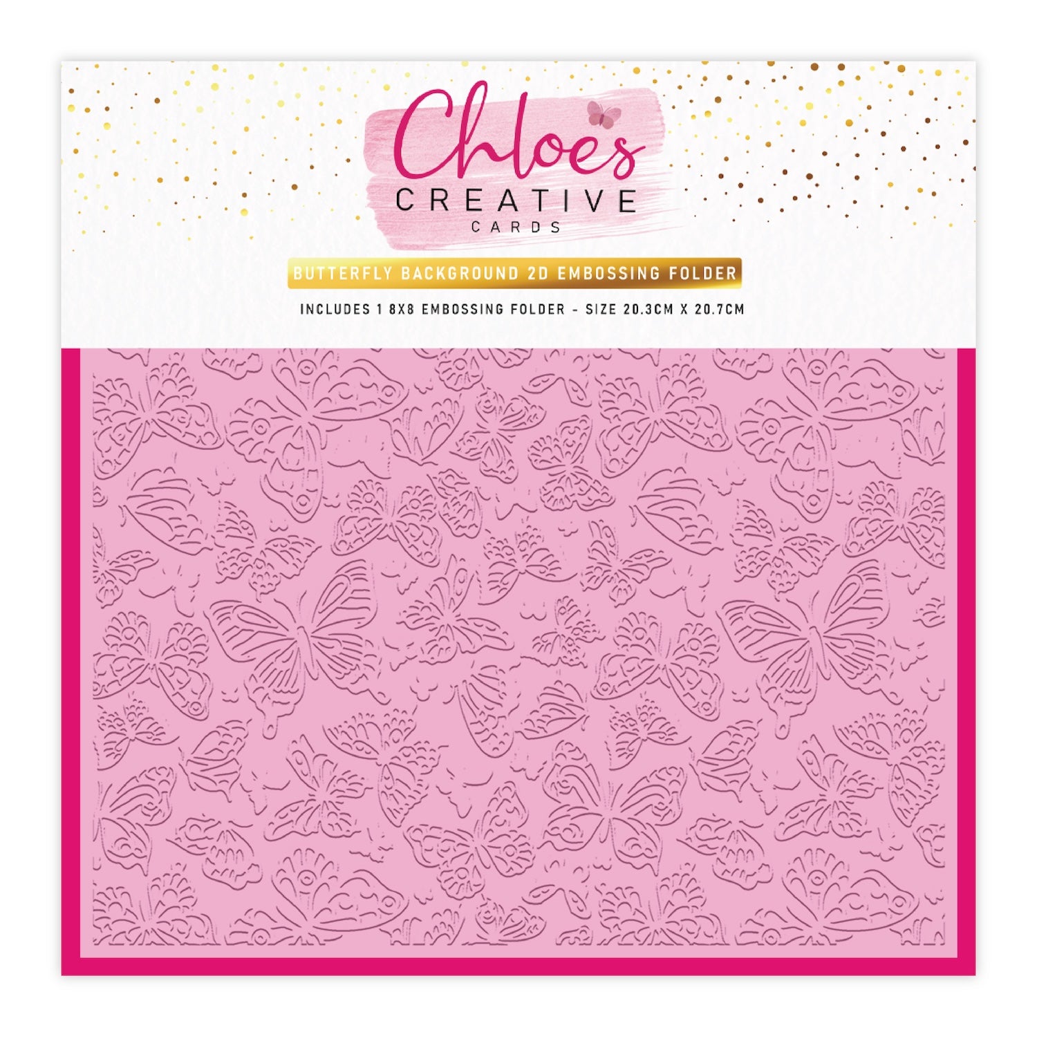 Chloe’s Creative Cards Butterfly Background Embossing Folder c-8emb-butb