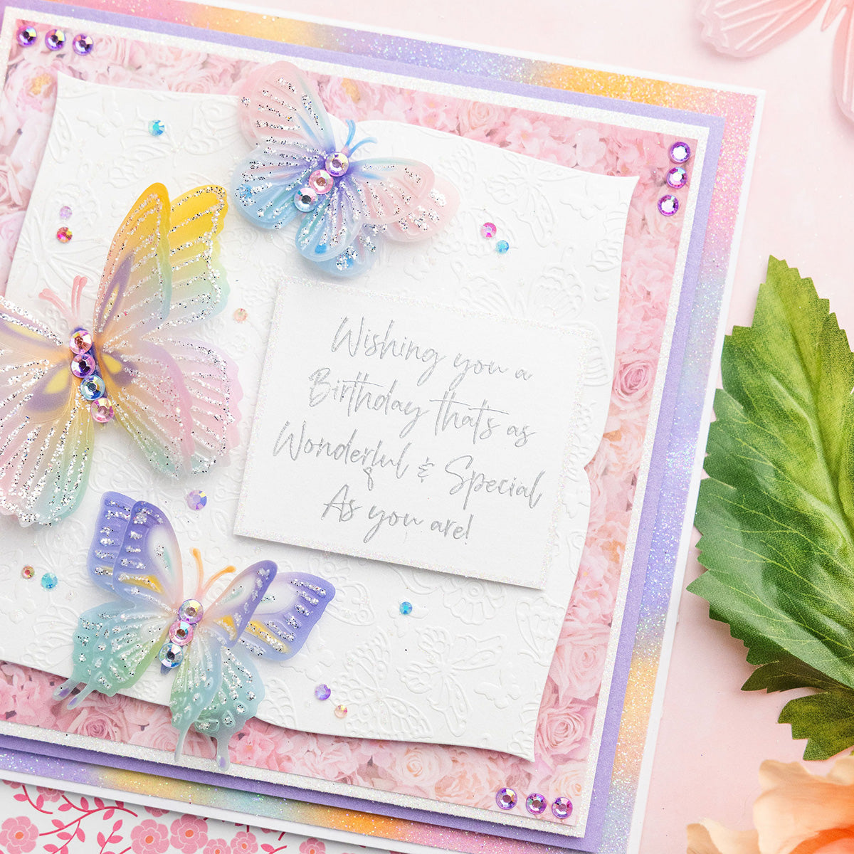 Chloe’s Creative Cards Butterfly Background Embossing Folder c-8emb-butb birthday 