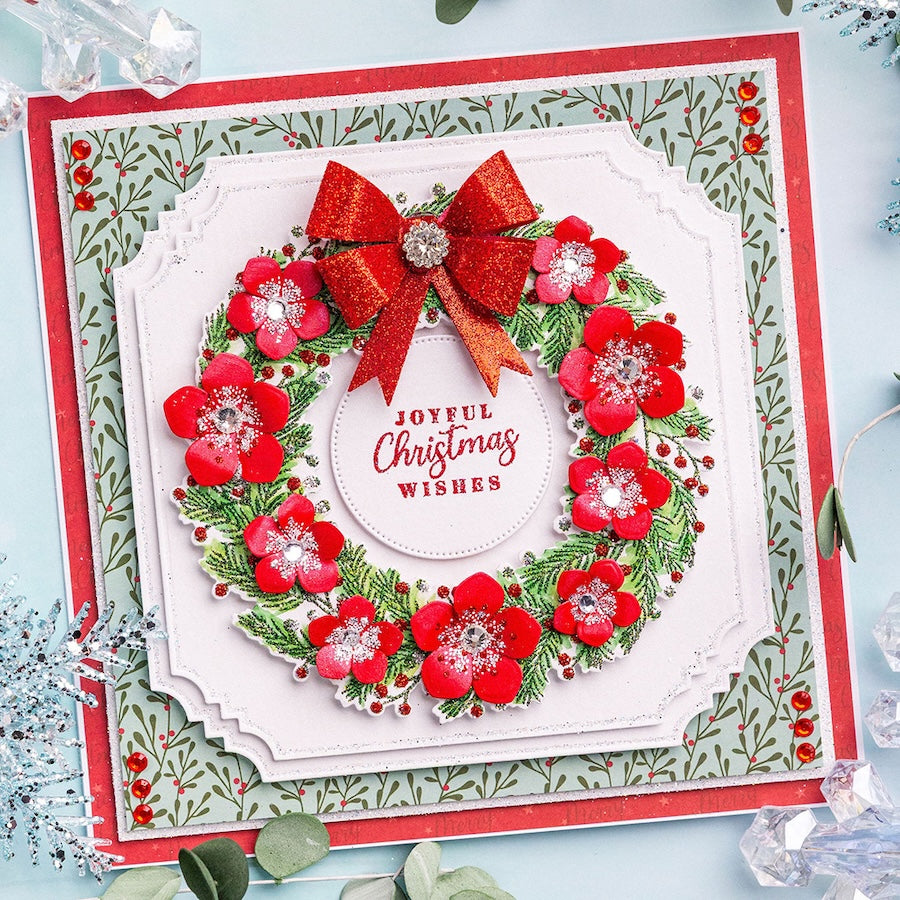 Chloe's Creative Cards Christmas Build a Bouquet Stamp and Die Bundle wreath