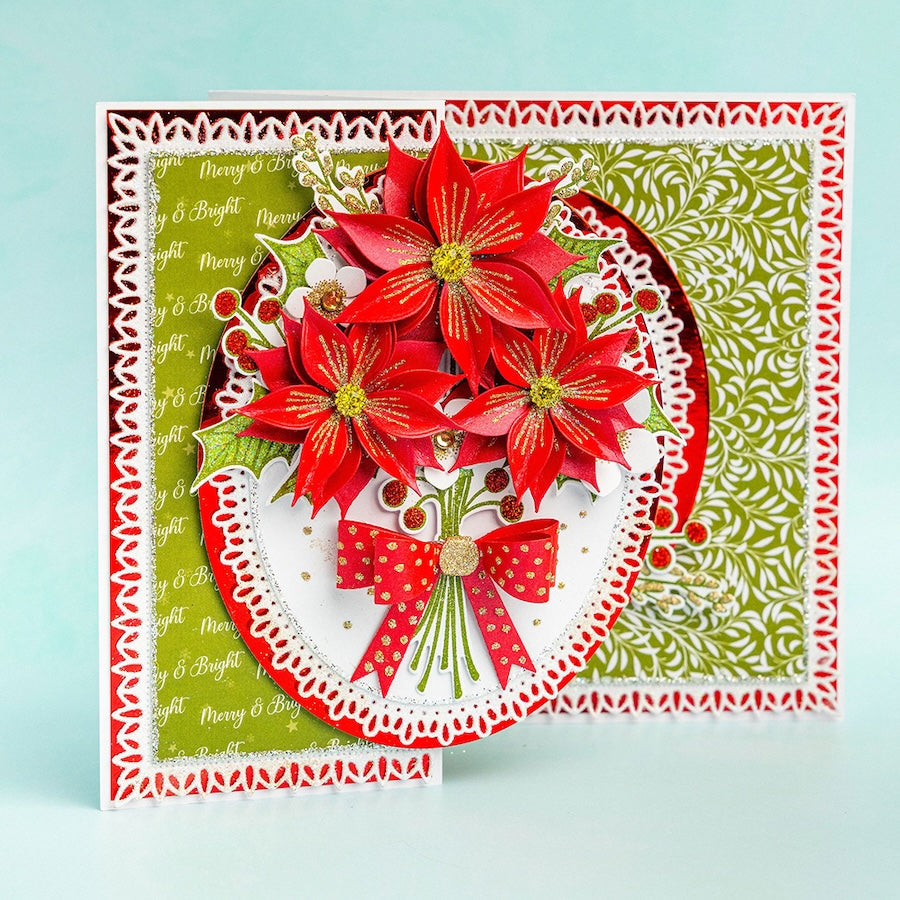 Chloe's Creative Cards Christmas Flowers and Foliage 8x8 Paper Pad c-ppad-cff poinsettia