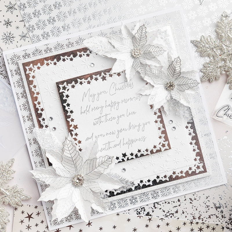 Chloe's Creative Cards Christmas Moments Christmas Verse A7 Clear Stamps c-stam-chv1 poinsettia