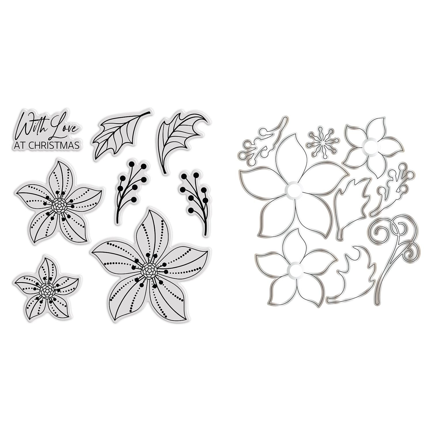 Chloe's Creative Cards Christmas Rose 3D Embossing Folder, Die and Stamp Set c-3dembdiest-cr dies