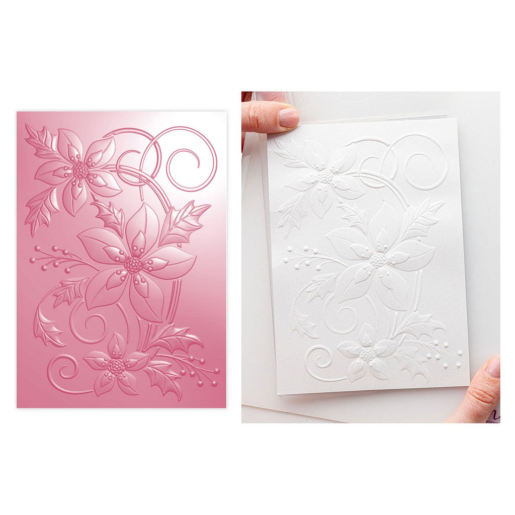 Chloe's Creative Cards Christmas Rose Folder, Die, Stamp and Vellum Bundle folder