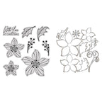 Chloe's Creative Cards Christmas Rose Folder, Die, Stamp and Vellum Bundle stamp die