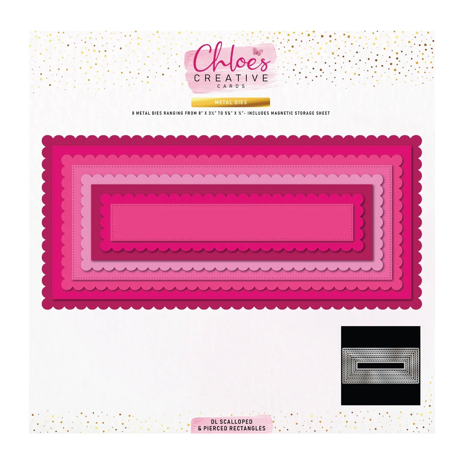 Chloe’s Creative Cards DL Scalloped and Pierced Rectangle Dies scalpdl
