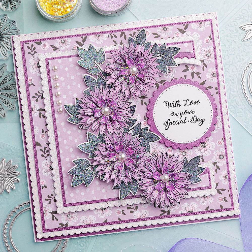 Chloe's Creative Cards Daisy Elements 2 Die and Stamp Set c-diest-daisy2 with love