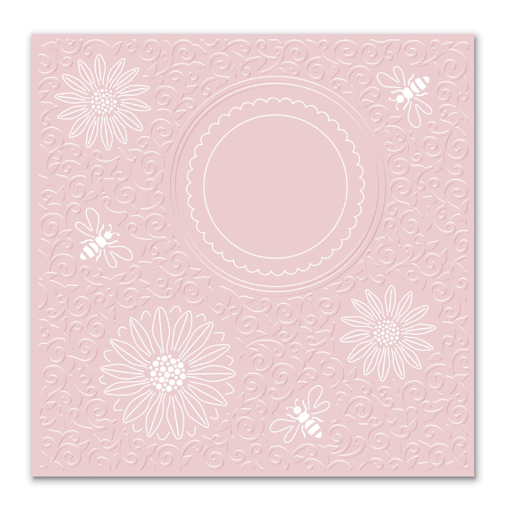 Chloe's Creative Cards Daisy and Bees Cut and Emboss Folder c-cemb-daibe line art