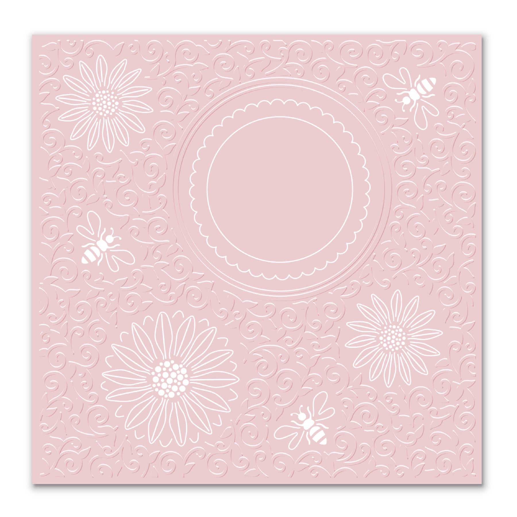 Chloe's Creative Cards Daisy and Bees Cut and Emboss Folder c-cemb-daibe line art